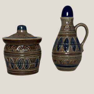 Vintage Marzi & Remy Stoneware Oil or Vinegar Bottle